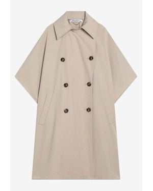 Max Mara Finezza Double-Breasted Cape Coat - Natural