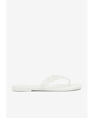Tory Burch Gemini Link Jelly Flip-Flops - Natural