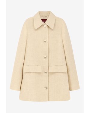Gucci Wool Single-Breasted Coat - Natural