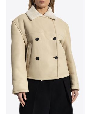 Jacquemus The Mojave Double-Breasted Shearling Coat - Natural