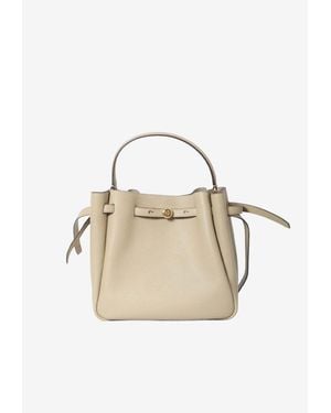 Tory Burch Romy Hammered Leather Bucket Bag - Natural