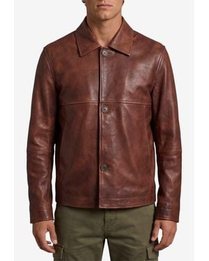 Arma Steep Leather Jacket - Brown