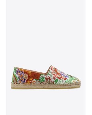 Etro Floral Jacquard Espadrilles - White