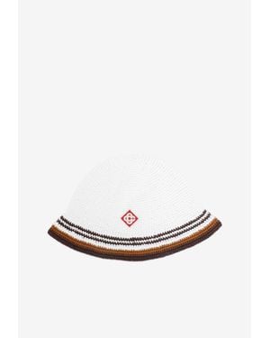 CASABLANCA Crocheted Cotton Bucket Hat - White