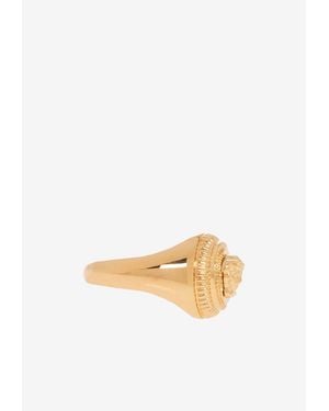 Versace Medusa Head Brass Ring - White
