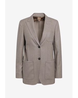 Max Mara Bronte Single-Breasted Cashmere Blazer - Gray
