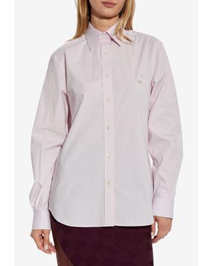 Moschino Embroidered Goose Oversized Shirt - White
