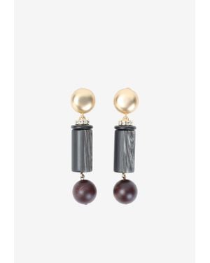 Giorgio Armani Crystal Drop Earrings - White