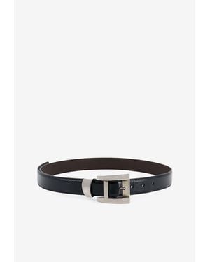 Versace Medusa Buckled Leather Belt - White