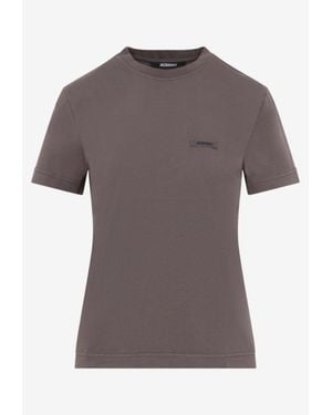 Jacquemus Grosgrain Logo T-Shirt - Grey