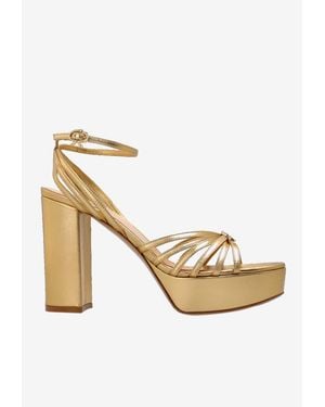 Gianvito Rossi Rita 120 Metallic Leather Platform Sandals
