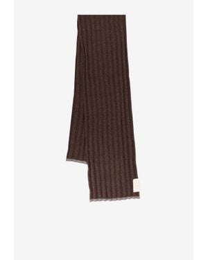 Brunello Cucinelli Cashmere Ribbed Scarf - Brown