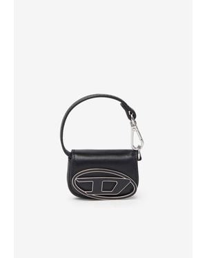 DIESEL D-Logo Leather Wallet Charm - Blue