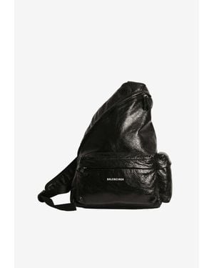 Balenciaga Asymmetric Explorer Backpack - Black