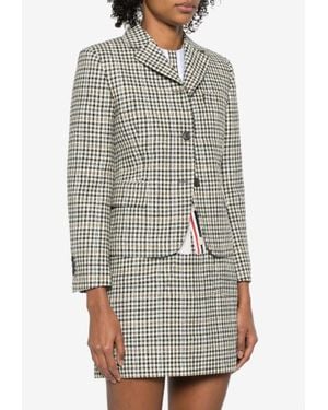 Thom Browne Gunclub Check High Break Tweed Blazer - Gray