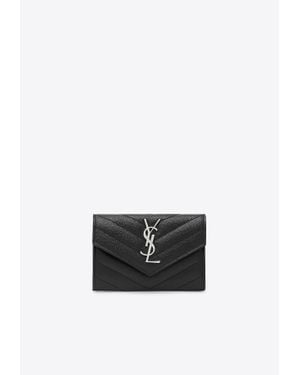 Saint Laurent Small Cassandre Envelope Wallet - White