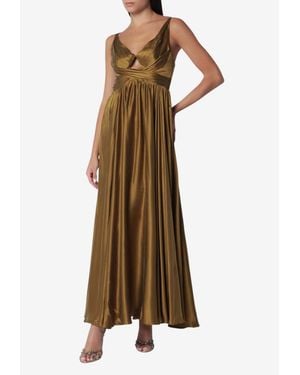 Zimmermann Draped Silk Maxi Dress - Brown