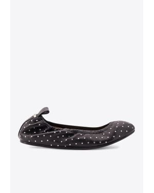 Isabel Marant Belna Studded Leather Ballet Flats - White