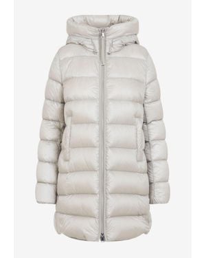 Moncler Suyenne Long Hooded Parka - Gray