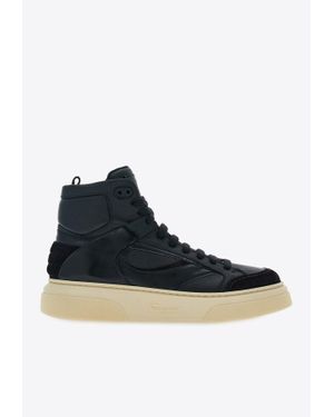 【FERRAGAMO】 Cassio Leather High Top Sneakers Salvatore Ferragamo Ferragamo Cassio Leather High-Top