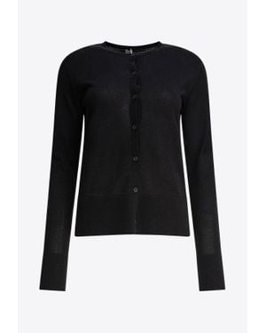 TOTEME Wool Crewneck Cardigan - Black