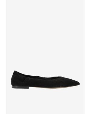 Pomme D'or Ingrid Suede Ballet Flats - White