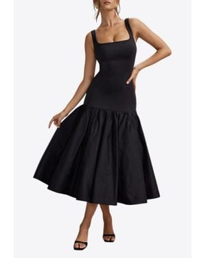 Club L London Parida Drop-Waist Midi Dress - Black