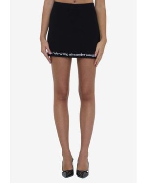 Alexander Wang Ribbed Mini Skirt - Black