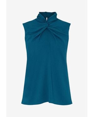 ROKSANDA Ava Knotted Sleeveless Top - Blue