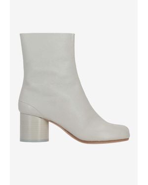 Maison Margiela Tabi 60 Leather Ankle Boots - White