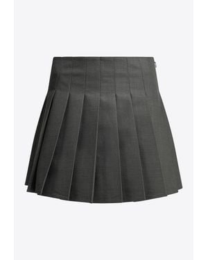 Self-Portrait Pleated Mini Skirt - Gray