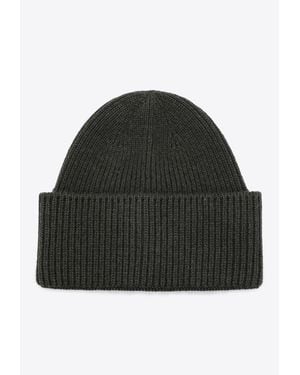 Destin Wool-Blend Ribbed Beanie - Black