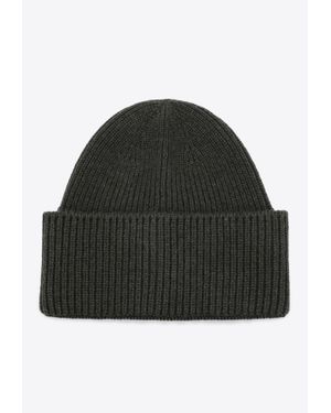 Destin Wool-Blend Ribbed Beanie - Black