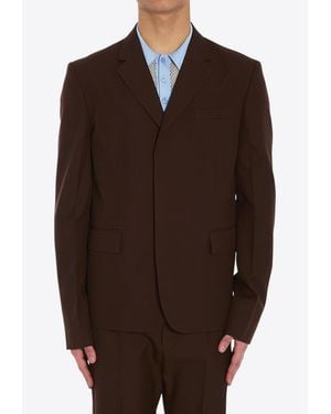 Gucci Wool Twill Single-Breasted Blazer - Brown