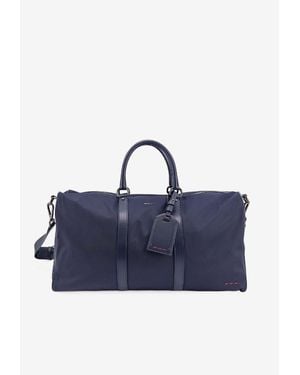 Kiton Logo Stamp Duffel Bag - Blue