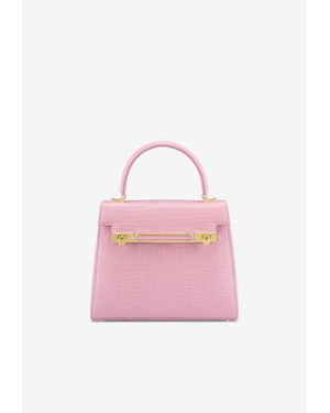 Kwanpen Raffles 1819 Croc-Embossed Leather Top Handle Bag - Pink
