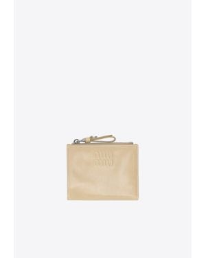 Miu Miu Small Leather Zip Wallet - White