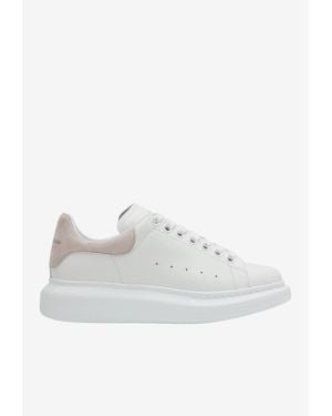 McQueen Oversized Leather Low-Top Sneakers - White