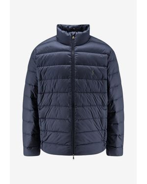 Polo Ralph Lauren Logo Embroidered Down Jacket - Blue