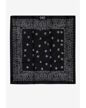 Dolce & Gabbana Paisley Print Square Scarf - Black