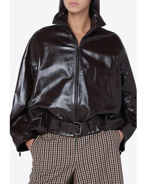 Salvatore Santoro Belted Leather Jacket - Black