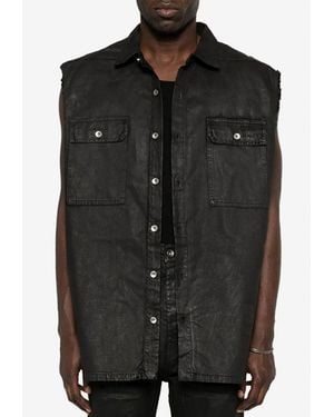 Rick Owens Tommy Jumbo Sleeveless Outershirt - Black