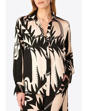 Poupette Eileen Printed Long-Sleeved Shirt - Black