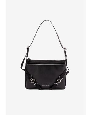Givenchy Voyou Grained Leather Messenger Bag - Black