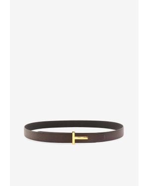 Tom Ford T Monogram Reversible Leather Belt - White