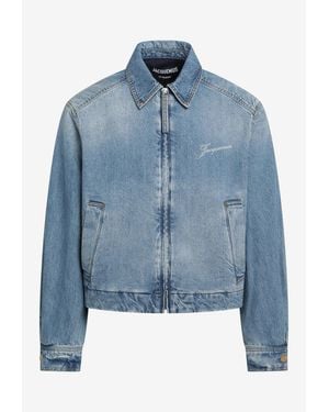 Jacquemus Canevas Boxy Denim Jacket - Blue