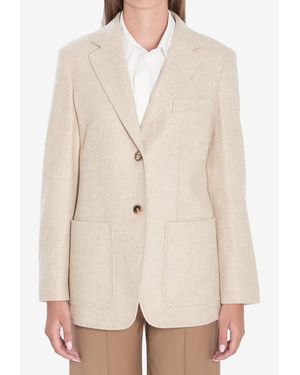Max Mara Caraffa Single-Breasted Blazer - Natural