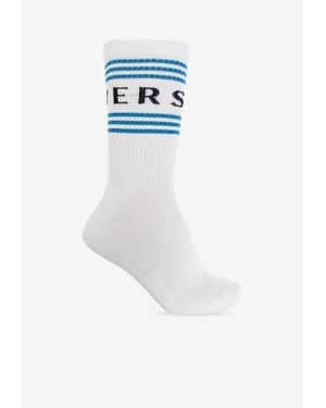 Versace 90S Vintage Logo Socks - White