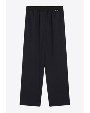 Miu Miu Elastic-Waist Wool Trousers - Blue