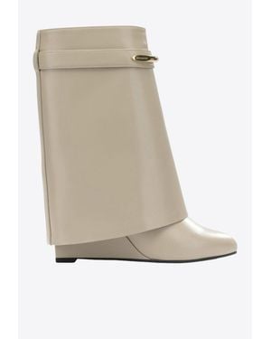 Givenchy Shark Pinch 90 Mid-Calf Leather Boots - Natural